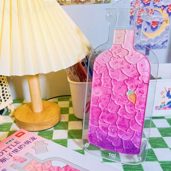 PETS IN THE BOTTLE Bunny Animal Shaped Acrylic Puzzle - Picture 2 of 6